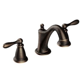 Moen Caldwell Mediterranean Bronze 2-Handle Widespread WaterSense Bathroom Sink Faucet with Drain - Super Arbor