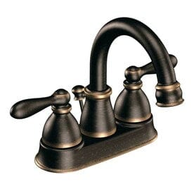 Moen Caldwell Mediterranean Bronze 2-Handle 4-in Centerset WaterSense Bathroom Sink Faucet with Drain - Super Arbor