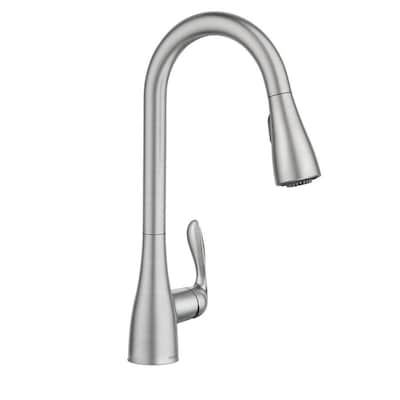 Moen Georgene Spot Resist Stainless 1-Handle Deck Mount Pull-Down Handle/Lever Commercial/Residential Kitchen Faucet (Deck Plate Included)