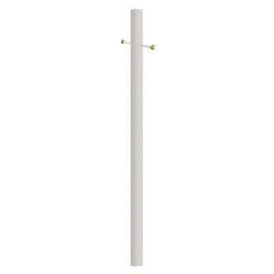 7 ft. White Outdoor Direct Burial Aluminum Lamp Post with Cross Arm fits Most Standard 3 in. Post Top Fixtures - Super Arbor