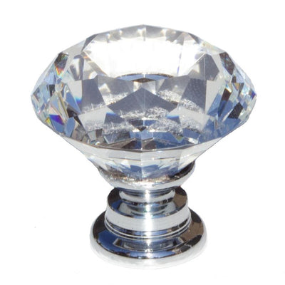 1-1/8 in. Dia Clear K9 Crystal Diamond Shape Cabinet Knob (10-Pack) - Super Arbor