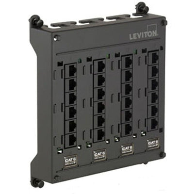 Structured Media Twist and Mount Patch Panel with 24 Cat 6 Ports - Black - Super Arbor