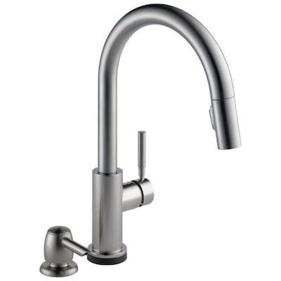 Delta Trask Touch2O Spotshield Stainless 1-Handle Deck Mount Pull-Down Handle/Lever Residential Kitchen Faucet (Deck Plate Included)