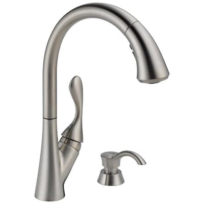 Delta Ashton 1-Handle Deck Mount Pull-Down Handle/Lever Residential Kitchen Faucet (Deck Plate Included)