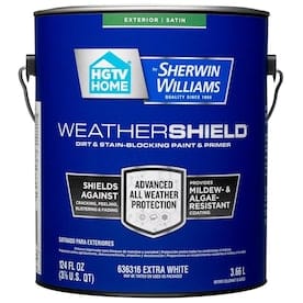 HGTV HOME by Sherwin-Williams Weathershield Extra White Satin Exterior Tintable Paint (Actual Net Contents: 124-fl oz) - Super Arbor