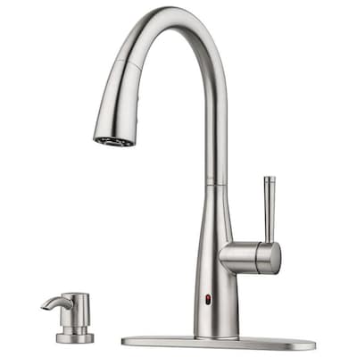 Pfister Raya Spot Defense Stainless Steel 1-Handle Deck Mount Pull-Down Touchless Residential Kitchen Faucet (Deck Plate Included)