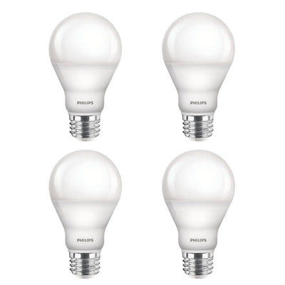 Philips 60-Watt Equivalent A19 Dimmable Energy Saving High CRI 90 LED Light Bulb Soft White (2700K) (4-Pack) - Super Arbor