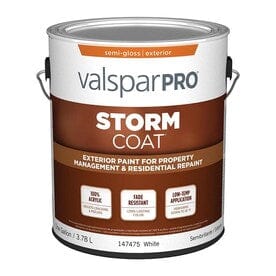 Valspar Pro Storm Coat Semi-Gloss White Exterior Paint (Actual Net Contents: 128-fl oz) - Super Arbor