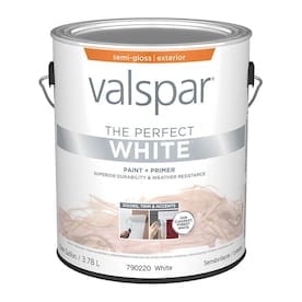 Valspar Semi-Gloss Perfect White Exterior Paint (Actual Net Contents: 128-fl oz) - Super Arbor