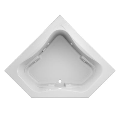 Projectca 60 in. x 60 in. Acrylic Corner Drop-In Whirlpool Bathtub in White - Super Arbor