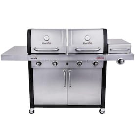 Char-Broil Commercial Stainless/Black 4 Liquid Propane and Natural Gas infrared Gas Grill with 1 Side Burner - Super Arbor