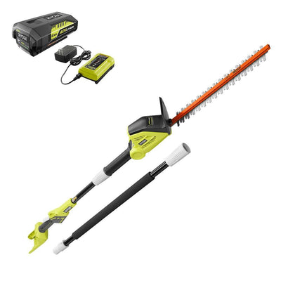 RYOBI 18 in. 40-Volt Lithium-Ion Cordless Pole Hedge Trimmer with 2.0 Ah Battery and Charger Included - Super Arbor