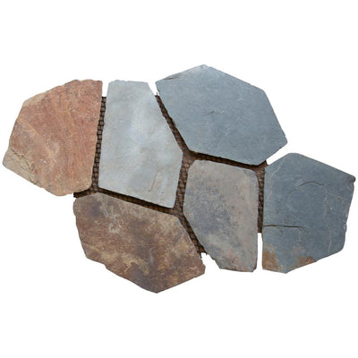 Santa Barbara 2.75 sq. ft. Natural Slate Meshed Flagstone Paver Tile (48-Pieces/132 sq. ft. /Pallet) - Super Arbor