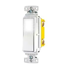 Hubbell X-Clamp 15-amp 3-way White Rocker Illuminated Residential/Commercial Light Switch - Hardwarestore Delivery