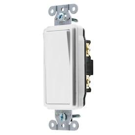 Hubbell 15/20-Amp Single-Pole White Rocker Residential/Commercial Light Switch - Hardwarestore Delivery