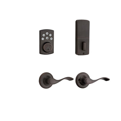 Powerbolt2 Venetian Bronze Single Cylinder Electronic Deadbolt Featuring SmartKey Security and Balboa Passage Lever - Super Arbor