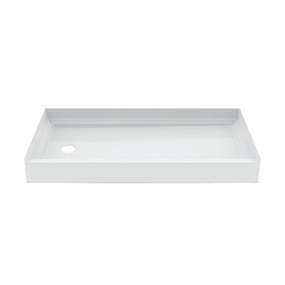 A2 60 in. x 30 in. Single Threshold Left Drain Shower Pan in White - Super Arbor
