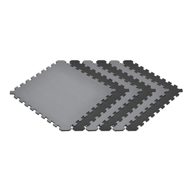 Norsk Gray/Black 24 in. x 24 in. EVA Foam Truly Reversible Interlocking Tile (48-Tile)