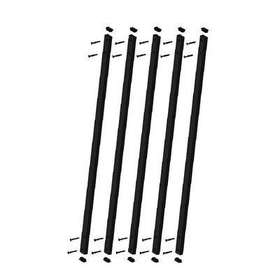 32-1/4 in. x 1 in. Black Fine Textured Aluminum Rectangle Face Mount Deck Railing Baluster (5-Pack) - Super Arbor