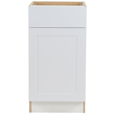 Cambridge Shaker Assembled 18 in. x 34.5 in. x 24.5 in. Base Cabinet w/ 1 Soft Close Drawer & 1 Soft Close Door in White - Super Arbor