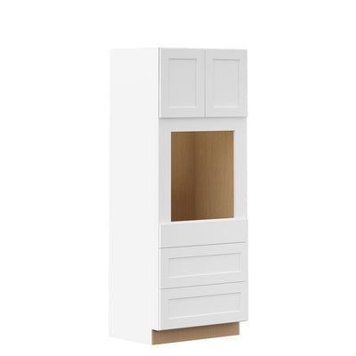 Shaker Ready To Assemble 33 in. W x 84 in. H x 24 in. D Plywood Single Oven Kitchen Cabinet in Denver White