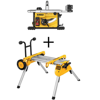 15 Amp Corded 8-1/4 in. Compact Jobsite Tablesaw with Bonus Heavy-Duty Rolling Table Saw Stand - Super Arbor