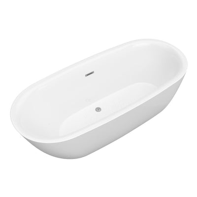 Ami 5.6 ft. Acrylic Flatbottom Freestanding Bathtub in Glossy White - Super Arbor
