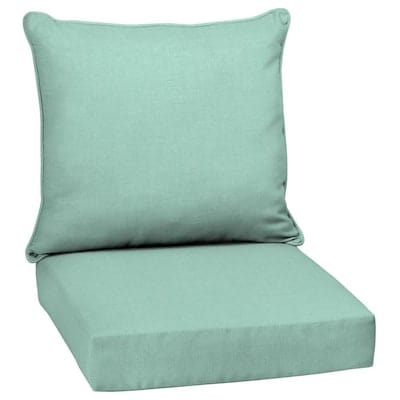 Arden Selections 2-Piece Aqua Leala Texture Deep Seat Patio Chair Cushion