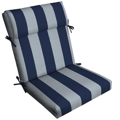 allen + roth Herringbone Cabana Stripe Navy High Back Patio Chair Cushion