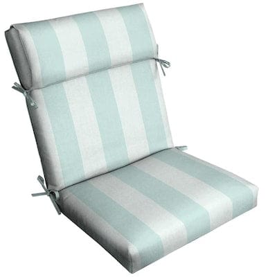 allen + roth Herringbone Cabana Stripe Sea Breeze High Back Patio Chair Cushion