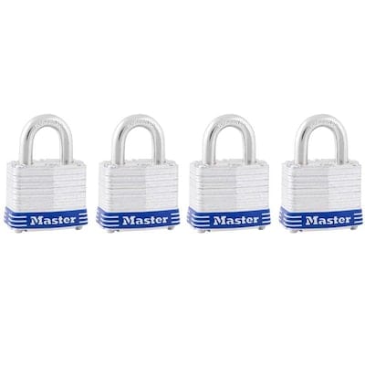 Master Lock 4-Pack 1.56-in Steel Keyed Padlock