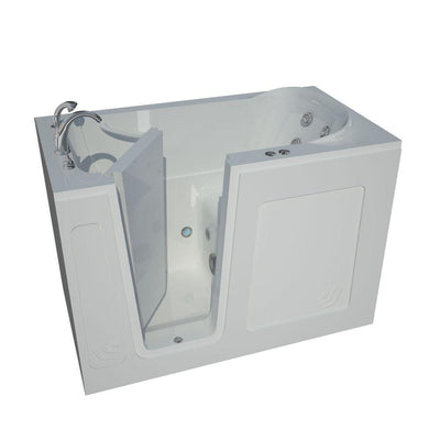 HD Series 54 in. Left Drain Quick Fill Walk-In Whirlpool Bath Tub with Powered Fast Drain in White - Super Arbor