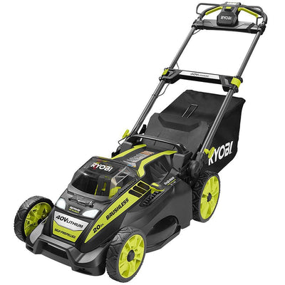 RYOBI 20 in. 40-Volt Brushless Lithium-Ion Cordless Battery Self Propelled Lawn Mower with 5.0 Ah Battery and Charger Included