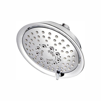 Universal 5-Spray 5.66 in. Single Wall Mount Low Flow Fixed Rain Shower Head in Polished Chrome - Super Arbor