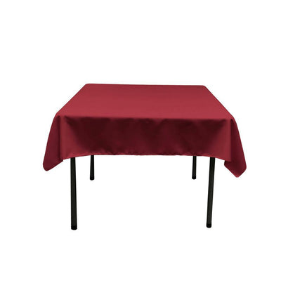 58 in. x 58 in. Cranberry Polyester Poplin Square Tablecloth - Super Arbor
