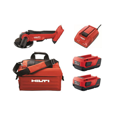 AG 500 22-Volt Cordless Brushless 5 in. Angle Grinder Kit with (2) 4.0 Lithium-Ion batteries, charger and bag - Super Arbor
