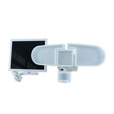 NATURE POWER 205 White Triple Head Solar Motion Activated Outdoor Integrated LED Security Flood Light - Super Arbor