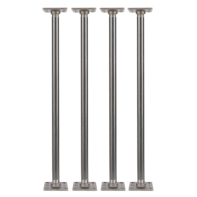 3/4 in. x 2 ft. L Black Steel Pipe Square Flange Table Leg Kit (Set of 4) - Super Arbor