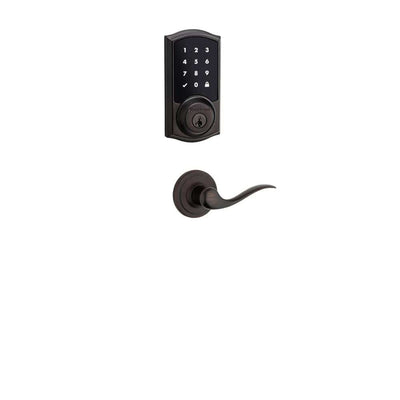 Premis Touchscreen Smart Lock Venetian Bronze Single Cylinder Electronic Deadbolt featuring Tustin Hall/Closet Lever - Super Arbor