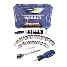 Kobalt 63-Piece Standard (SAE) and Metric Polished Chrome Mechanics Tool Set - Super Arbor