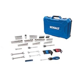 Kobalt 129-Piece Standard (SAE) and Metric Polished Chrome Mechanics Tool Set - Super Arbor