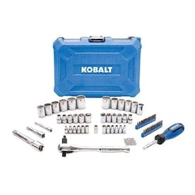 Kobalt 64-Piece Standard (SAE) and Metric Polished Chrome Mechanics Tool Set - Super Arbor