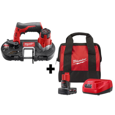 M12 12-Volt Lithium-Ion Cordless Sub-Compact Band Saw Kit with One 4.0 Ah Battery, Charger and Bag - Super Arbor