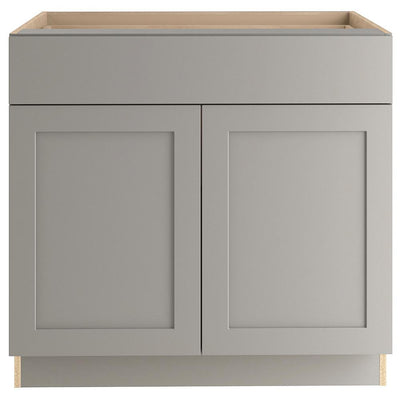 Edson Shaker Assembled 36x34.5x24.5 in. Base Cabinet with Soft Close Full Extension Drawer in Gray - Super Arbor