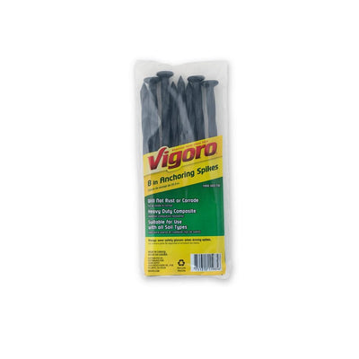Vigoro 8 in. Black Plastic-Nylon Spiral Anchoring Spikes (8-Pack) - Super Arbor