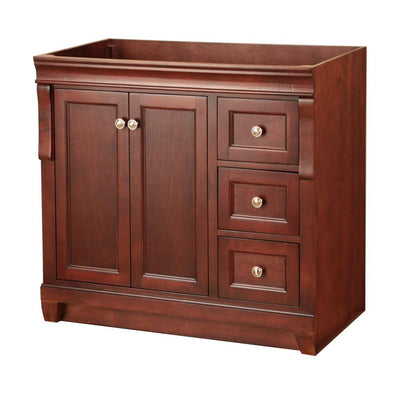 Naples 36 in. W Bath Vanity Cabinet Only in Tobacco with Right Hand Drawers - Super Arbor