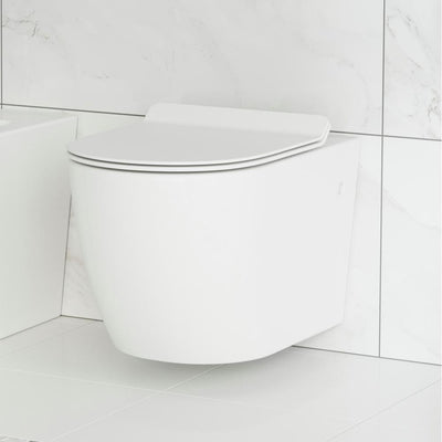 St. Tropez Wall Hung Toilet Bowl 0.8/1.28 GPF Dual Flush Elongated in White - Super Arbor