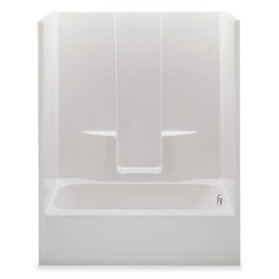 Everyday 60 in. x 34.5 in. x 76.5 in. 1-Piece Bath and Shower Kit with Right Drain in White - Super Arbor