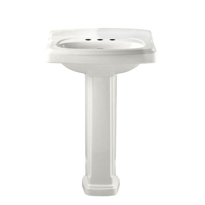 American Standard Portsmouth Vitreous China Pedestal Combo Bathroom Sink in White - Super Arbor