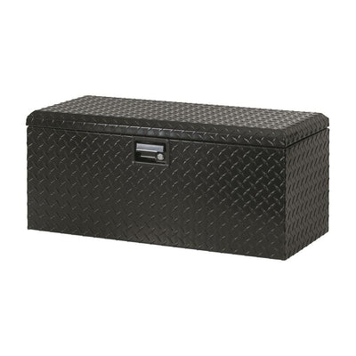 Lund 32 in Gloss Black Aluminum Full Size Chest Truck Tool Box with mounting hardware and keys included - Super Arbor